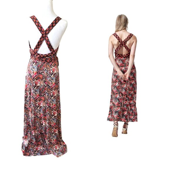 DIANE VON FURSTENBURG VINTAGE 100% SILK SAMSON MAXI WRAP DRESS 8 MEDIUM EUC - Picture 4 of 5